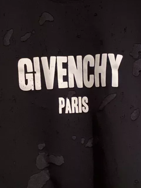 Givenchy T-shirt - authentic Givenchy logo shirt, destroyed / distressed, black 2