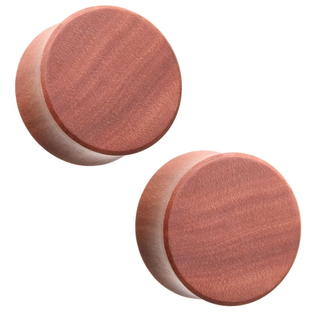 Pair - Solid Organic Wood Double Flared Plugs Ear Gauges (2G-38Mm)