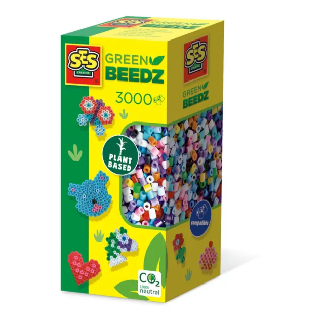SES CREATIVE Beedz Green 3000 Iron-on Beads Mosaic Art Kit