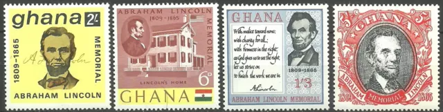 Ghana - 100. Todestag von Abraham Lincoln Satz postfrisch 1965 Mi. 216-219