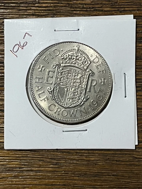 ☀️Lovely Detailed☀️1967☀️Half Crown☀️United Kingdom☀️Coin Queen Elizabeth Ii☀️