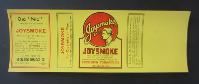 Wholesale Lot of 50 Old Vintage - JOYSMOKE Cigarette / Pipe - TOBACCO - LABELS