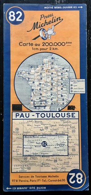 Carte Cycliste Michelin N°120 – Environs De Paris – 1956 – État D’occasion