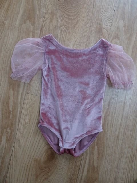 Tuta corpo manica in rete velluto rosa ZARA per ragazze tutto in uno ETÀ 6 ANNI NUOVA CON ETICHETTE NUOVA