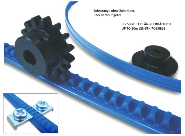 Barre dentate flessibili, guide modulo 0.8, 1, 1,5 2 - a scelta
