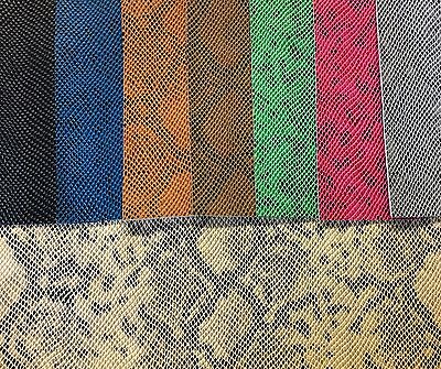 Vinyl faux Fake leather small Snake Python Embossed fabric sold by yd ROLLED