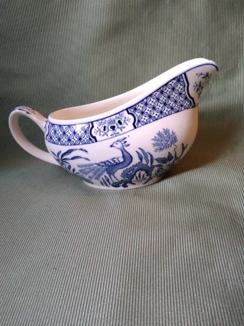 Vintage Collectable Wood & Son Yuan Blue & White Gravy Boat 7.5cm X 6cm X 15.5cm