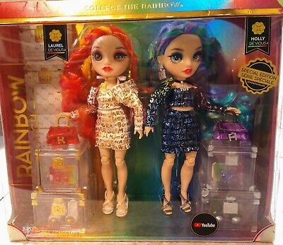 RAINBOW HIGH LAUREL and Holly Devious Twin Fashion Dolls Special ...