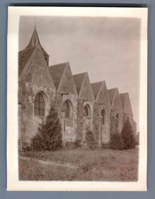 France, Néron (Eure et Loir), Eglise  Vintage silver print.  Tirage argentique