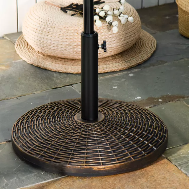 25kg Patio Weighted Umbrella Base Parasol Holder Outdoor Stand Antique Bronze