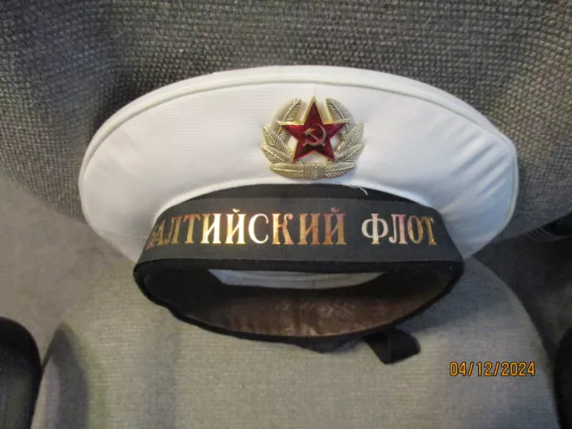 Soviet Russian Sailor's White Cap circa 1960s-70s Cold War