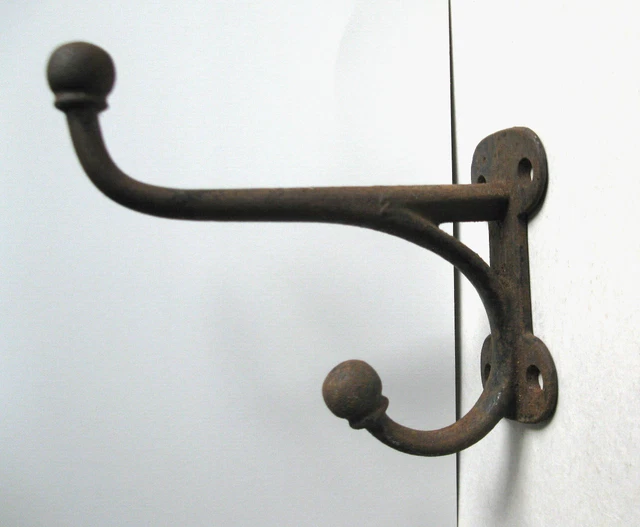 Vintage 6 Piece Set Heavy Duty Ball Top Cast Iron Coat,Tack, Barn, Hooks 5 7/8"