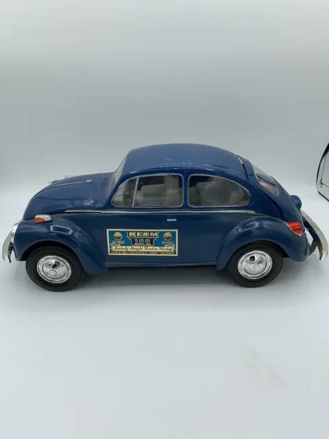 VW Volkswagen 1973 Vintage Beetle Bug Blue Car Jim Beam Whiskey Decanter EMPTY