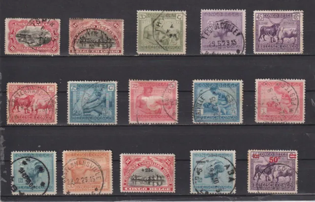 lot de timbres oblitérés du Congo belge années variées