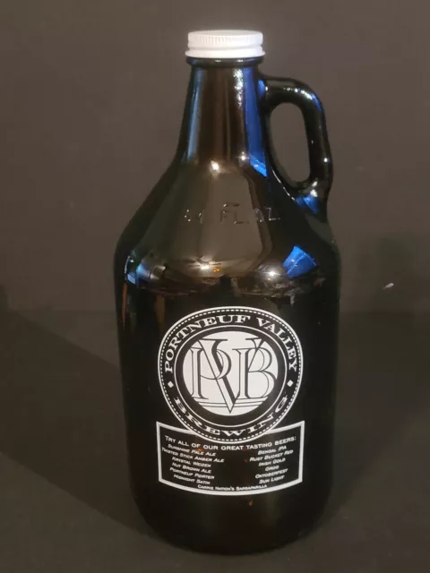 Portneuf Valley Brewery Beer Pocatello Idaho 64 oz. Glass Growler Bottle
