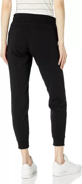 DKNY Women Jogger Sweatpant With Pockets, Black Fleece/Two Tone Logo Drawcord XL 3