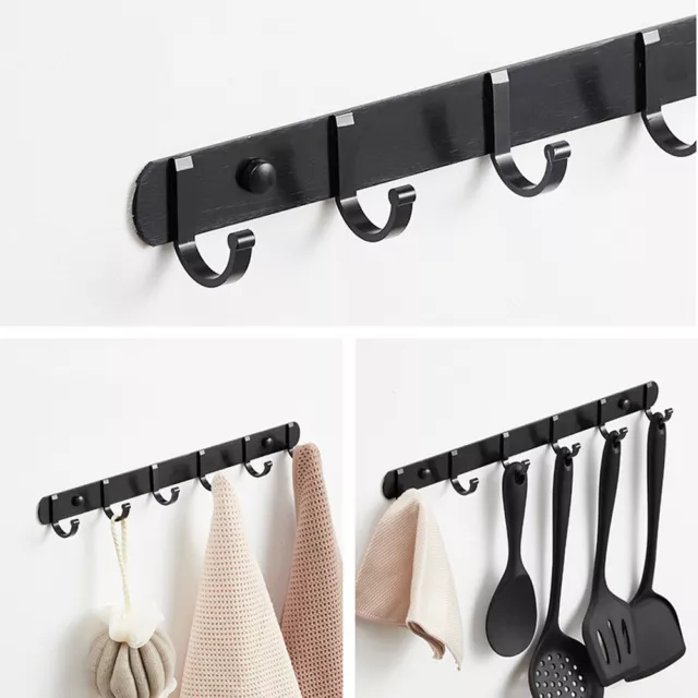 Aluminum 3 To 5 Hooks Key Coat Clothes Door Holder Rack Hook Wall Mounted Hanger 2