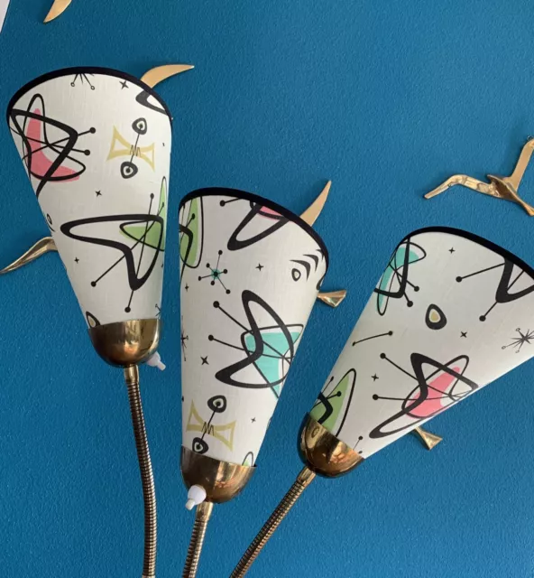 ❤️3Lampenschirme 50er Jahre Tütenlampen 50s Lampshade Midcentury 50ger 50iger