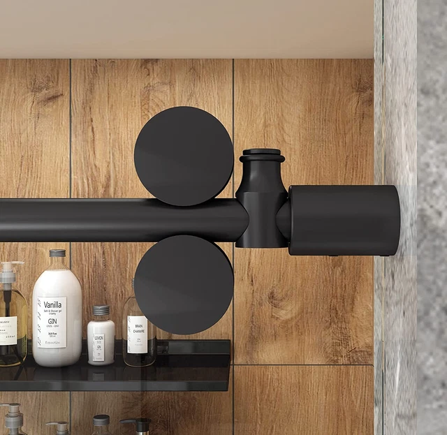 DIYHD Frameless sliding glass shower door track barn shower door hardware kit