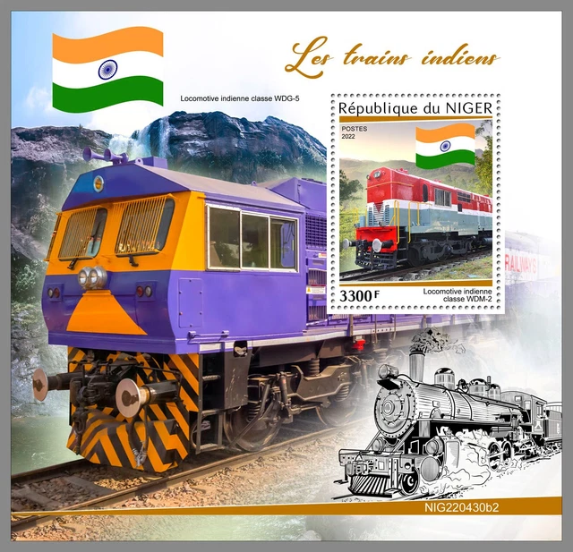 NIGER 2022 MNH Indische Eisenbahnen Indian Trains #430b2