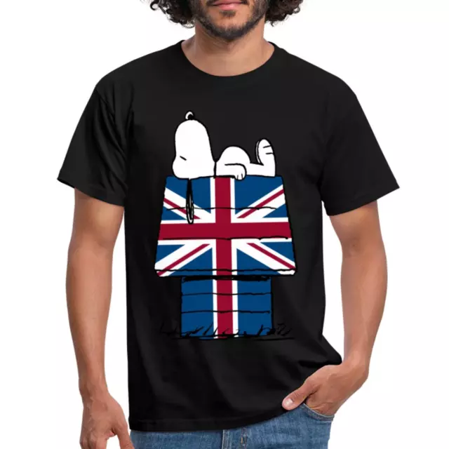 Peanuts Snoopy UK Flagge Männer T-Shirt