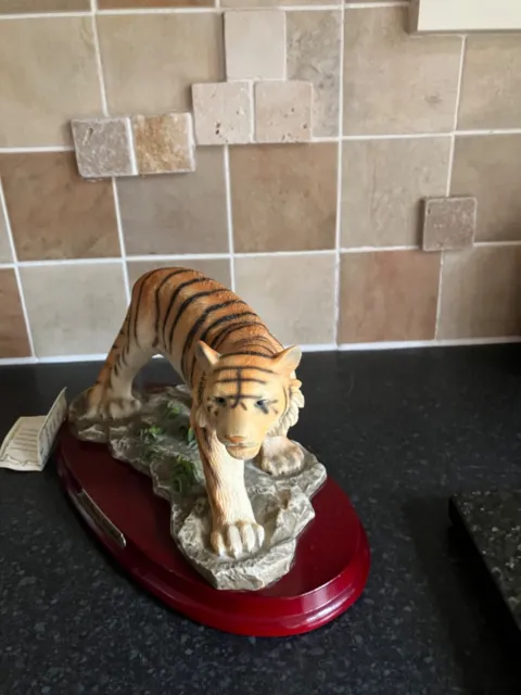 Juliana collection Bengal Tiger on wooden plinth.perfect condition
