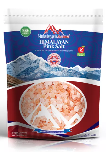 Organic Himalayan Crystal Pink Salt, Sea Salt, Coarse Grain, Packaged in USA