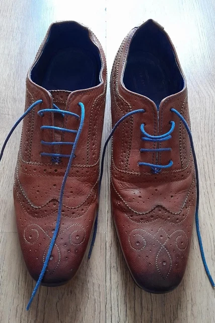 TED BAKER CIREK2 Tan Brown Leather Oxford Brogue Shoes Size 7 41 Pointed Toes GC 21.50 PicClick UK