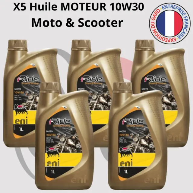 5 litres Huile Moteur ENI 10W30 Moto et Scooter  x5 bidon 1 Litre