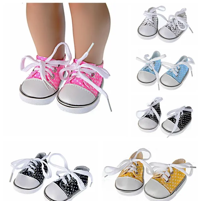 Toys 18 Inches Doll Canvas Shoes Doll Accessories Doll Shoes Wave point Shoes
