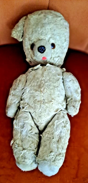 Tricycle à tirer avec ours en peluche , jouet ancien • EUR 70,00