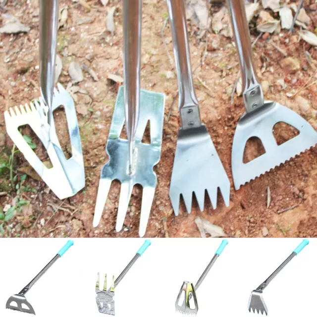 Sharp Sturdy Stainless Steel Rake Hoe Hand Tool for Transplanting Digging Rake