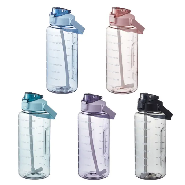 Sport Wasserflasche klar BPA KOSTENLOSE Zeitmarke Fitnessstudio Motivation Getränke Flaschen