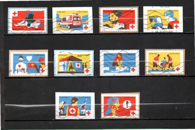          timbres de France oblitéré de 2023  série croix rouge prévenir éduquer 