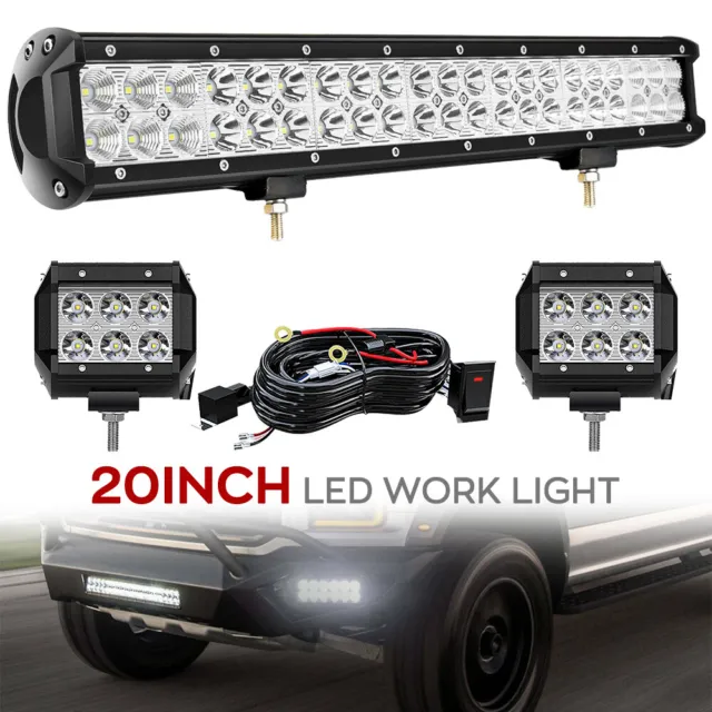 20Inch LED Light Bar Spot Flood Combo Bumper Work Lamp fit Ford F150 F250 F350