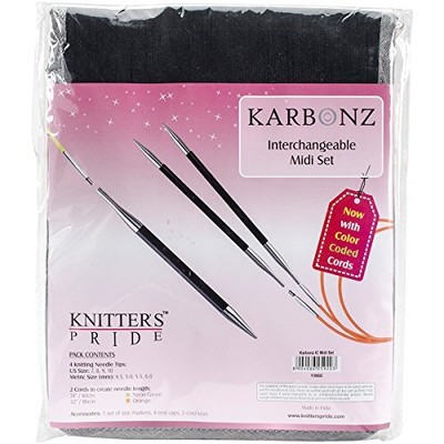 Size US 10 6.00mm Knitter's Pride Knitting Needles Karbonz Circular 40 inch 100cm Bundle with 10 Artsiga Crafts Stitch Markers 110279 