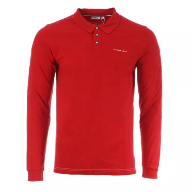 Polo Manches Longues Rouge Homme Hungaria Merapi