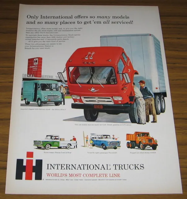 1960 Vintage Ad 60 International Truck Tilt Cab,Metro Mite,Pickup,Travelall,Dump