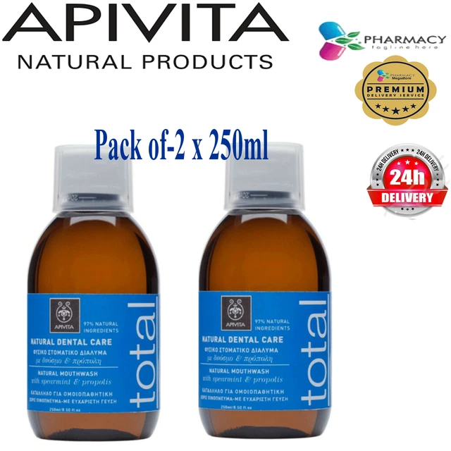 APIVITA NATÜRLICHE ZAHNPFLEGE Mundwasser mit Propolis & Minze Packung - 2 x 250m