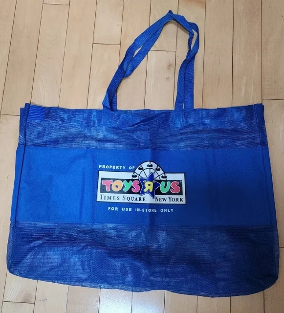 Toys R Us New York, Exclusive Blue Mesh Tote Large Shopping Bag, Beach, Toys.