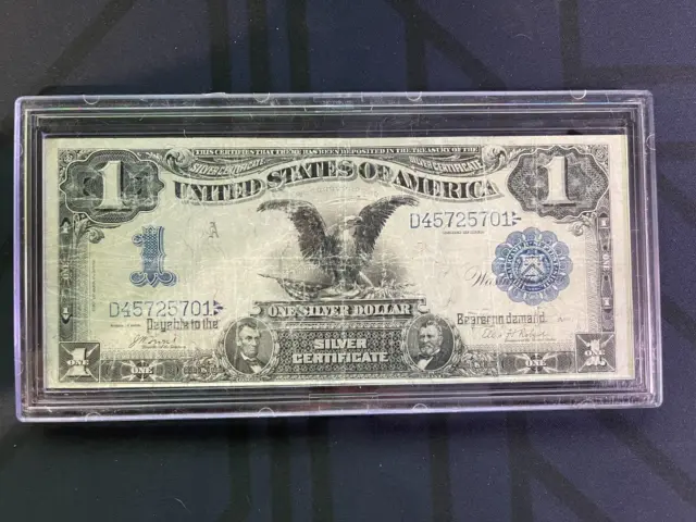 1899 $1 Dollar US Large Black Eagle Silver Certificate Note
