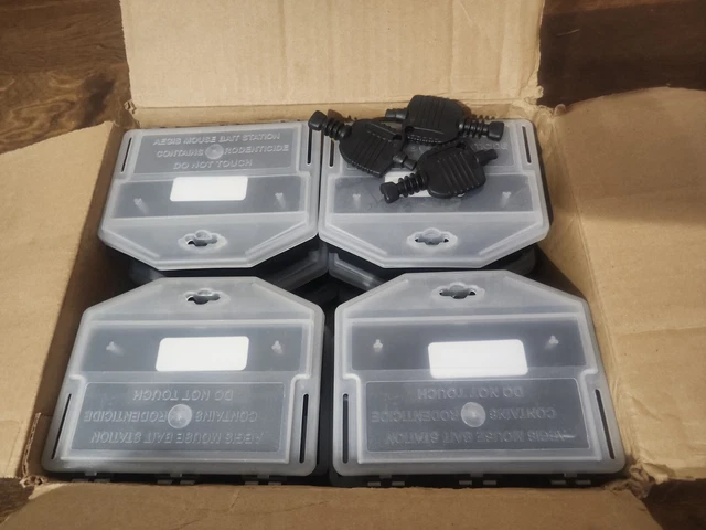 Mouse Baiting Stations Tamper Resistant Stations for Mice ( 12 Pack ) Clear Lid