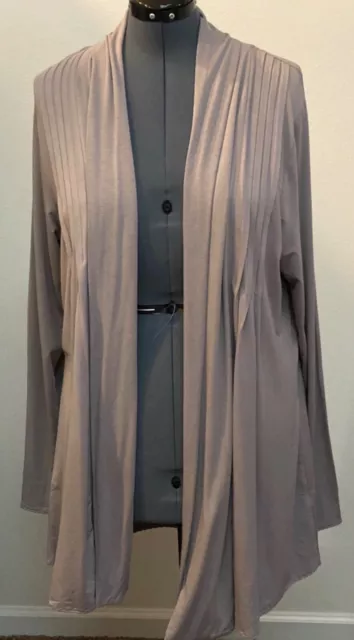 Dantelle 1X Gray Rayon Blend Stretch Jersey Open Long Sleeve Cardigan Top Turkey