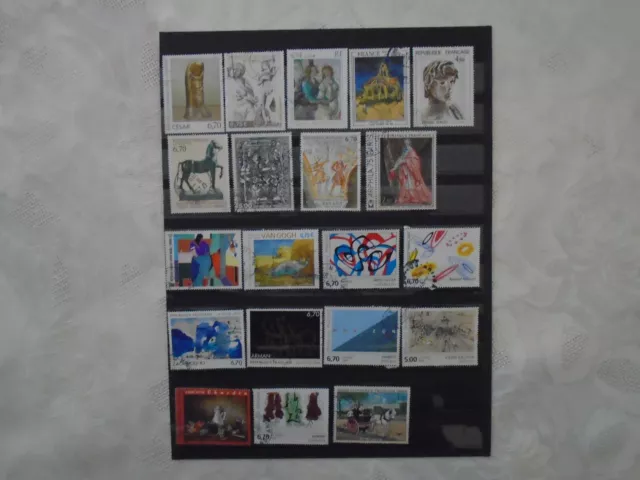 FRANCE - lot de 20 timbres oblitérés - thème artistiqque