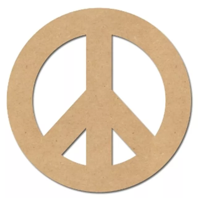 (1pc) MDF Wooden Peace Sign Shapes Laser Cut 3mm Wood Cutout Craft Decoration