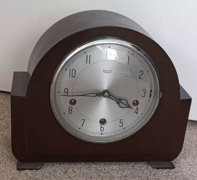 Vintage wooden Smiths Enfield chiming clock   for restoration