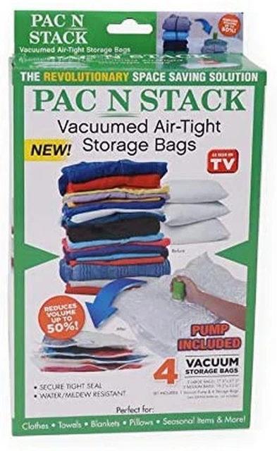 Pack N Stack Sa PAC 'N STACK Handheld Vacuum Sealing Storage with Bags 4 Pack Original ...