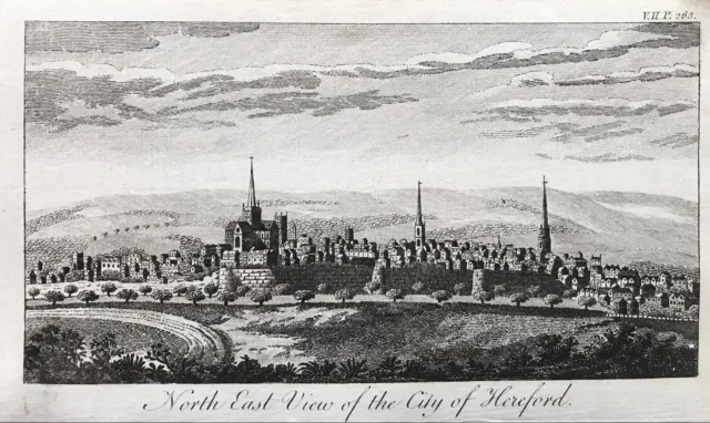 1776 Antique Print; The City of Hereford, Herefordshire by Goadby