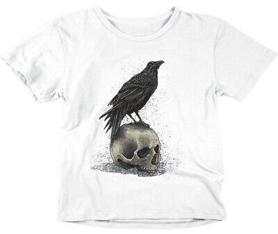 Crow Raven Skull Kids Boys Girls tshirt Childrens T-Shirt