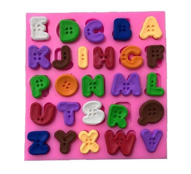 Moule Silicone Lettres 26 Alphabet 3D Moule Silicone Gâteau Chocolat Moule Rose Bricolage À La